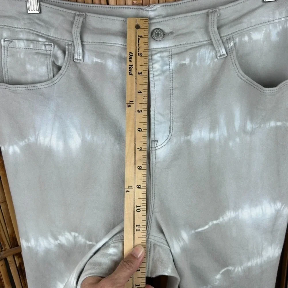 OLD NAVY Women's Jeans Rockstar Super Skinny High Rise Stretch Tie Dye Tan Sz 16